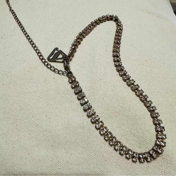 Gold Faux Diamond Chocker Necklace - Picture 4 of 9